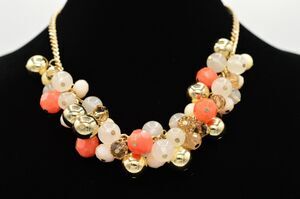 The Limited Statement Necklace Collar Crystal Beaded Multi-Color Cluster BinR
